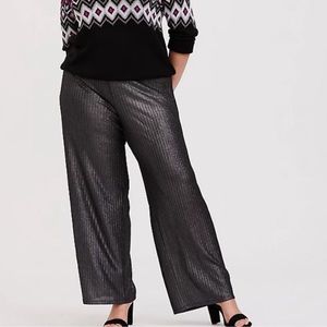 Torrid Pull Up Wide Leg Pants‎ Grey Shine Size 4X